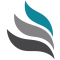 layered teal and charcoal swooshes